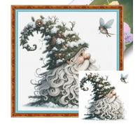 HTU Gnome Full 11CT Kits d'art et d'artisanat au point de croix estampillés à faire soi-même 40 x 40 cm Décoration d'intérieur (11CTACC-11485 C 40X40)