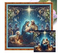 HTU Kits de point de croix estampillés Jésus de Noël complet 14 ct 40 x 40 cm Décoration d'intérieur (1)