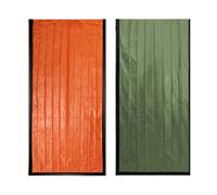 HTU Lot de 2 Sacs de Couchage d'urgence Thermiques pour Bivouac, Sac de Couchage de Survie (Orange) (2 pièces Orange)