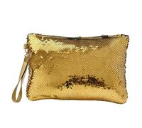 HTU Paillettes Pochette Enveloppe Soirée en Main | Bracelet détachable avec fermeture éclair en métal lisse pour mariage, bal, fête, banquet, sac à main scintillant