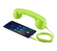 HTU Récepteur Téléphone Rétro avec Haut-Parleur-Green 3.55mm Socket | Réception d’appel rétro : ce combiné rappelle la prise en main d’un vrai téléphone fixe pour vos appels mobiles compatibles.
