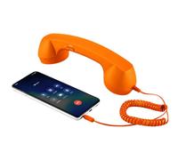 HTU Récepteur Téléphone Rétro avec Haut-Parleur-Orange 3.55mm Socket | Réception d’appel rétro : ce combiné rappelle la prise en main d’un vrai téléphone fixe pour vos appels mobiles compatibles.