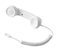 HTU Récepteur Téléphone Rétro avec Haut-Parleur-White Type-c | Réception d’appel rétro : ce combiné rappelle la prise en main d’un vrai téléphone fixe pour vos appels mobiles compatibles.