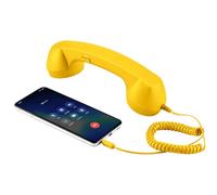 HTU Récepteur Téléphone Rétro avec Haut-Parleur-Yellow 3.55mm Socket | Réception d’appel rétro : ce combiné rappelle la prise en main d’un vrai téléphone fixe pour vos appels mobiles compatibles.