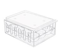 HTU Réfrigérateur Porte-œufs Récipient à œufs Distributeur d'œufs Empilable Organisateur d'œufs coulissant pouvant contenir 12/18 œufs pour le rangement de la cuisine (12 carrés)