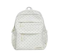 HTU Sac à dos esthétique mignon à pois Sac à dos de voyage de grande capacité Sac à dos léger et étanche pour les étudiantes du primaire et du secondaire (Blanc) (白色)