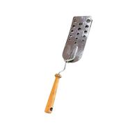 HTU Spatule créative pour galettes de viande chaude, spatule pour barbecue en acier inoxydable avec manche en bois, spatule pour barbecue en plein air