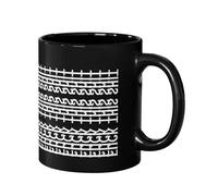 HTU Tasse à café en céramique avec message caché, passe au micro-ondes, tasse à café (E) (Noir E)