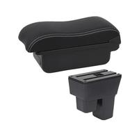 HTUHBCX Boîte Accoudoir Accoudoir De Voiture en Cuir pour Jazz 2 pour Fit 2008 2009 2010 2011 2012 2013 Boîte De Rangement Surface Incurvée Accessoires(A White Line No USB)
