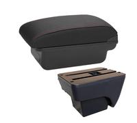 HTUHBCX Boîte Accoudoir Accoudoir Intérieur Voiture Boîte Rangement Accessoires Rénovation pour Seat pour Ibiza 6J 6L 2017-2020 2021 2022 2023 2024 2025(C Black Red NO USB)