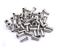 Htuteyy 80 PièCes SéRies T316 Manches de Protection en Acier Inoxydable pour Kit de Garde-Corps de CâBle de Pont 1/8 Pouces pour Poteaux en Bois et en MéTal Balustrade DIY