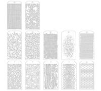 Htuygyjaw 12 Pièces Pochoirs pour L'Artisanat, Pochoirs de Superposition de Points de Brique Pochoirs de Texture Artistique Mixte pour la Peinture sur la Fabrication de Cartes