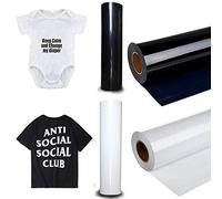 HTV Lot de 2 rouleaux de vinyle thermocollant Compatible avec Cricut, Silhouette ou tout cutter (30 x 100 cm)