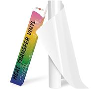 HTVRONT Film pour traceur textile - 30,5 cm x 244 cm - Blanc - Film flexible à repasser sur t-shirt (blanc)