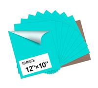 HTVRONT Lot de 10 vinyles de transfert thermique pour t-shirt, turquoise, 30,5 x 25,4 cm, vinyle thermocollant pour toutes les machines à découper ou presse à chaud