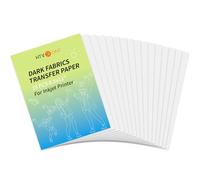 HTVRONT Lot de 15 feuilles de papier de transfert thermique pour t-shirts, 21,6 x 27,9 cm, vinyle imprimable, couleurs vives et durable, papier de transfert thermocollant pour tissu foncé