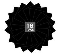 HTVRONT Lot de 18 vinyles de transfert thermique pour t-shirts, faciles à découper, à transférer et à transférer - Compatible avec toutes les machines de découpe - Noir - 30,5 x 25,4 cm