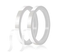 HTVRONT Lot de 2 rouleaux de ruban adhésif résistant à la chaleur - 10 mm x 33 m - Sans résidus - Pour sublimation - Pour sublimation - Presse à chaud - Transparent