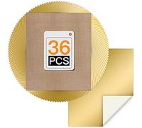 HTVRONT Lot de 36 vinyles dorés HTV pour transfert thermique - 30,5 x 25,4 cm - Pour T-shirt, Cricut, Silhouette Cameo ou presse à chaud