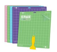 HTVRONT Lot de 5 tapis de découpe pour Cricut - 30,5 x 30,5 cm - Pour Cricut Maker/Maker 3/Explore 3/Air/Air 2/One (StandardGrip, LightGrip, StrongGrip, FabricGrip) - Accessoires de rechange pour Cricut