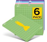 HTVRONT Lot de 6 tapis de découpe 30,5 x 30,5 cm, compatibles avec Cricut | Lot de 4 tapis adhésifs et accessoires en tissu léger standard, pour vinyle de transfert thermique, vinyle permanent et
