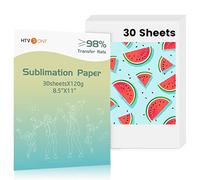 HTVRONT Papier de sublimation 21,6 x 27,9 cm - 30 feuilles de papier transfert de sublimation compatible avec imprimante à jet d'encre, facile à transférer 120 g/m² pour gobelets, t-shirts, tasses