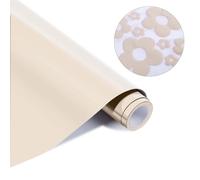 HTVRONT Vinyle thermocollant, 25,4 cm x 1,8 m, beige, 3D, pour t-shirt | Houppette 3D en mousse HTV, vinyle thermocollant pour t-shirt, compatible avec machine de découpe Cricut