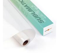 HTVRONT Vinyle transparent pour sublimation - 30,5 cm x 1,5 m - Vinyle de sublimation mat amélioré - Lavable -Transparent et durable - Pour tissu en coton de couleur claire