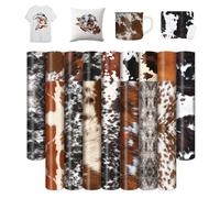 HTVSTD Lot de 16 feuilles d'encre de transfert infusible en cuir de vache marron - 30,5 x 25,4 cm - Pour gobelets, tasses, bricolage, sublimation - Compatible avec Cricut/Silhouette Cameo