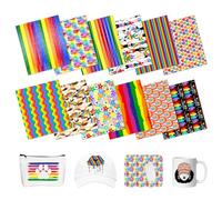 HTVSTD Rainbow Pride Lot de 12 feuilles de papier de transfert par sublimation LGBTQ compatible avec Cricut/Silhouette 30,5 x 25,4 cm