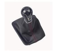 HTVTKRFGRL Bouton Avec Cache Levier De Vitesse Manuel 5 Vitesses/6 Vitesses Pour Seat Leon III 3 MK3 2012-2017 Rouge Élégant Pommeau De Levier 1 Bouton Avec Cache-Poussière