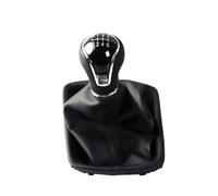 HTVTKRFGRL Bouton Avec Cache Tête De Levier De Vitesses Manuel 5 Vitesses/6 Vitesses Pour Seat Leon III MK3 2012-2020 ABS/Cuir PU Noir/Noir Rouge Élégant Pommeau De Levier