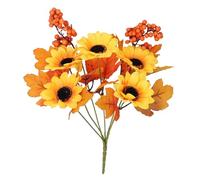 Htw180 Tournesol d'automne avec roses et feuilles d'érable pour décorations de festival (B, 30 cm)