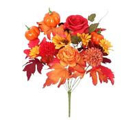 Htw182 Tournesol d'automne avec roses et feuilles d'érable pour décorations de festival (B, 43 cm)