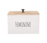 Htw220 Organiseur décoratif pour linge de salle de bain en bois massif Blanc 20 x 13 x 13 cm