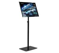 HTWLKEB Support d'affiche A3/A4, Support de Panneau réglable avec Base carrée en Acier, Cadre à Pression, Support de publicité for Menu, présentoirs au Sol for Spectacle, Mariage, Business(Nero,A4)