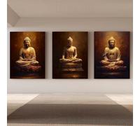 HTWLMM Buddha Zen Tableaux Bouddha Statue Affiche Sans Cadre Toile Peintures Murale Art Salle Méditation Spa Yoga Décor À La Maison (3X60X80CM,A1)