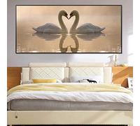HTWLMM Cygne Couple Impressions sur Toile Peinture Affiches Mur Art Salon Chambre Décor À La Maison Mur Photos sans Cadre (70X140CM)