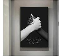 HTWLMM Mains Noires et Blanches Tableaux Affiche Toile Peintures Murale Art Salon Chambre Décor À La Maison (sans Cadre) (50X70CM)