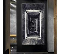 HTWLMM Toile Tableau Rétro Noir et Blanc Peintures Decoration Abstraite Affiche Murale Art Tableaux Salon Chambre Decoration sans Cadre (60X120CM)