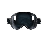 HTXONB Lunettes de ski à la mode pour hommes et femmes, lunettes double couche antibuée et coupe-vent, lunettes de ski sphériques anti-éblouissement et anti-cécité des neiges, noir gris, 190 * 105mm