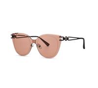 HTXONB Lunettes de soleil œil de chat tendance sans monture avec verres intégrés pour hommes et femmes, C4, 147 x 139 x 54 mm