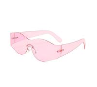 HTXONB Lunettes de soleil monobloc sans monture pour hommes et femmes, pour la photographie de rue en extérieur, lunettes de soleil à technologie future, C6 Rose, 135 * 150 * 48mm