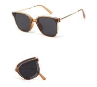 HTXONB Lunettes de soleil pliables pour adultes, grande monture, tendance, pour hommes et femmes, polarisées, TR+, métal, C4, 148