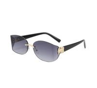HTXONB Lunettes de soleil polarisées incurvées sans monture pour femmes, tendance 2025, pour l'extérieur, les voyages, la conduite, pare-soleil anti-UV400, C2, 145 x 145 x 42 mm