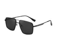 HTXONB Lunettes de soleil polarisées pour hommes, monture carrée, protection solaire, protection UV, pour voyage en plein air, conduite, C1, 147 x 141 x 50 mm