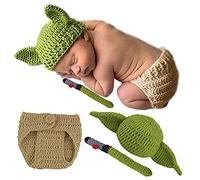 HTYG Ensemble de Tenues de Bébé-Nouveau-Né Photographie Props Tenues-Main Mignon Crochet tricoté Chapeau Couche-Culotte Costume Set pour Photographie