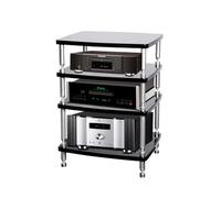 HTYUKFDG Étagère Audio d'angle à 1/2/3/4 Niveaux, Meuble Audio-visuel en Bois Robuste for Lecteur de disques et Console for la Maison(4 Tier)