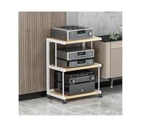 HTYUKFDG Étagère HiFi 3/4 Niveaux, Support multimédia AV avec roulettes, Support Mobile for Console de Jeu, étagères de Rangement multimédia en Bois, Meuble Audio stéréo for Tourne-Disque(Wit,70)
