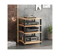 HTYUKFDG Meuble HiFi for Composants Audio/vidéo, Meuble de Rangement multimédia Moderne, Support Audio en Bois, Tour for Lecteur CD, for Salle d'enregistrement de Jeux(Legno,4 Tier)